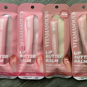 NWT VITAMASQUES Lip Butter Balm Set - Pink Vanilla & Caramel